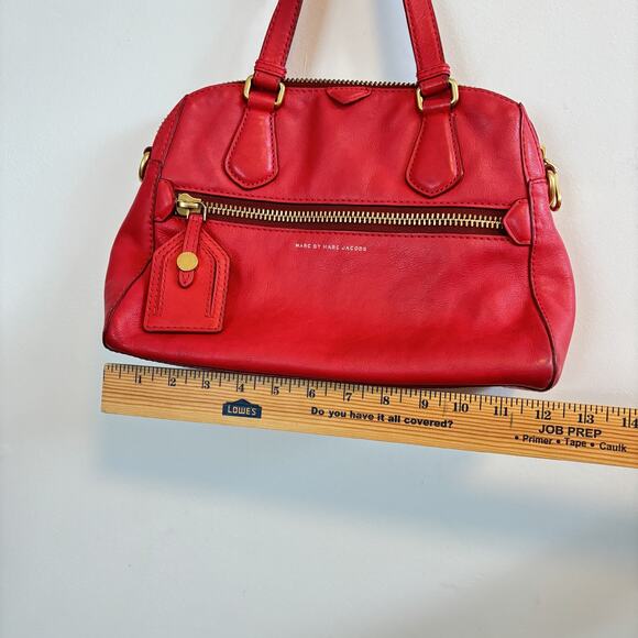 Marc by Marc Jacobs Satchel Handbag Womens Red Medium Leather Purse - Picture 12 of 12